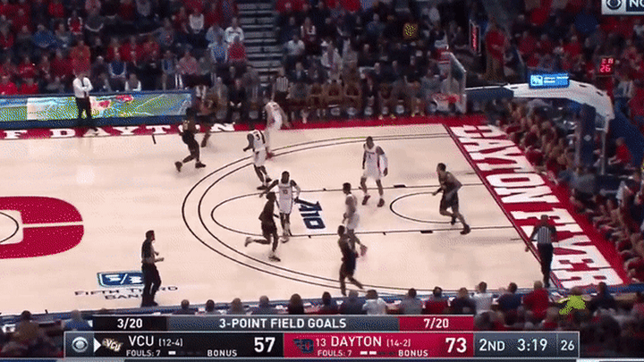 Toppin defense, pushed under rim, gives up easy lay up off glass