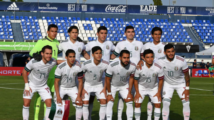 El Mini Tri poses for a team photo prior to its international friendly against Australia's Olympic team on June 12 in Marbella, Spain. (Photo by Jose Sanchez/Jam Media/Getty Images)