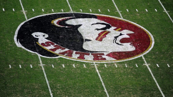 TALLAHASSEE, FL - NOVEMBER 24: Detailed view of the Florida State Seminoles logo during a game against the Florida Gators at Doak Campbell Stadium on November 24, 2012 in Tallahassee, Florida. Florida would win the game 37-26. (Photo by Stacy Revere/Getty Images)