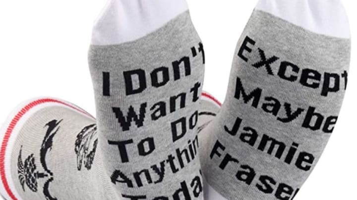 Discover 2Pairs' 'Outlander'-themed novelty socks on Amazon.