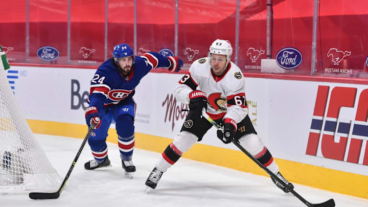 Evgenii Dadonov #63 of the Ottawa Senators (Photo by Minas Panagiotakis/Getty Images)