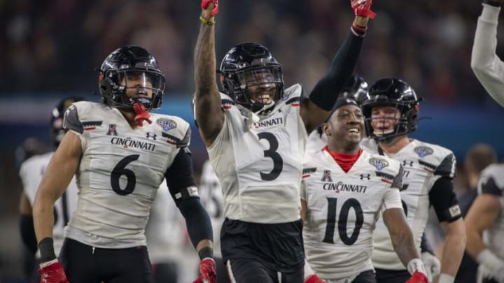 Cincinnati Bearcats safety Ja'Von Hicks against Alabama in the College Football Playoff Semifinal. USA Today.