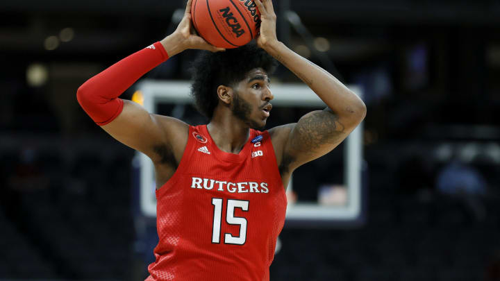 UCLA Basketball Myles Johnson Rutgers Scarlet Knights (Photo by Sarah Stier/Getty Images)