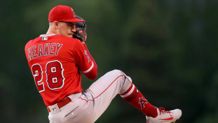 DENVER, CO - MAY 08: Starting pitcher Andrew Heaney #28 of the Los Angeles Angels of Anaheim throws in the first inning against the Colorado Rockies at Coors Field on May 8, 2018 in Denver, Colorado. (Photo by Matthew Stockman/Getty Images)