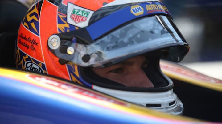 FORT WORTH, TX - JUNE 08: Alexander Rossi, driver of the #27 NAPA Auto Parts Honda, sits in his car during practice for the Verizon IndyCar Series DXC Technology 600 at Texas Motor Speedway on June 8, 2018 in Fort Worth, Texas. (Photo by Chris Graythen/Getty Images)