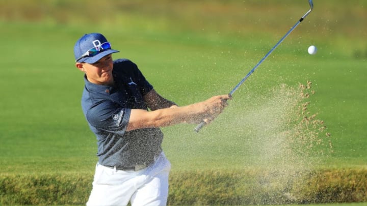SOUTHAMPTON, NY - JUNE 14: Scott Gregory of England plays his second shot from the bunker on the second hole during the first round of the 2018 U.S. Open at Shinnecock Hills Golf Club on June 14, 2018 in Southampton, New York. (Photo by Andrew Redington/Getty Images)