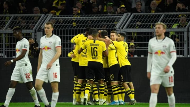 Borussia Dortmund will be aiming to seal second place this weekend (Photo by INA FASSBENDER/AFP via Getty Images)