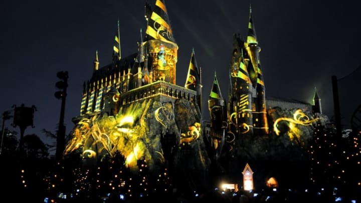ORLANDO, FL - JANUARY 26: A general view of The Nighttime Lights at Hogwarts Castle in The Wizarding World of Harry Potter during the annual 'A Celebration of Harry Potter' at Universal Orlando on January 26, 2018 in Orlando, Florida. (Photo by Gerardo Mora/Getty Images)