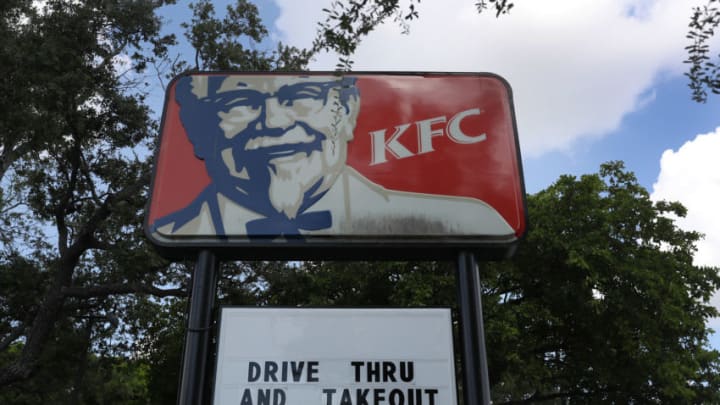 MIAMI, FLORIDA - JULY 14: A KFC restaurant that closed its dining room and is only offering drive thru and takeout is seen on July 14, 2020 in Miami, Florida. KFC announced that it is closing down its company-owned dining rooms in Florida due to the surge in the number of coronavirus cases in the state. (Photo by Joe Raedle/Getty Images)