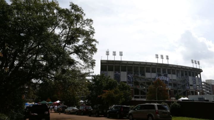 STARKVILLE, MS - OCTOBER 11: A general view of Davis Wade Stadium prior to the game between the Mississippi State Bulldogs and the Auburn Tigers on October 11, 2014 in Starkville, Mississippi. (Photo by Kevin C. Cox/Getty Images)