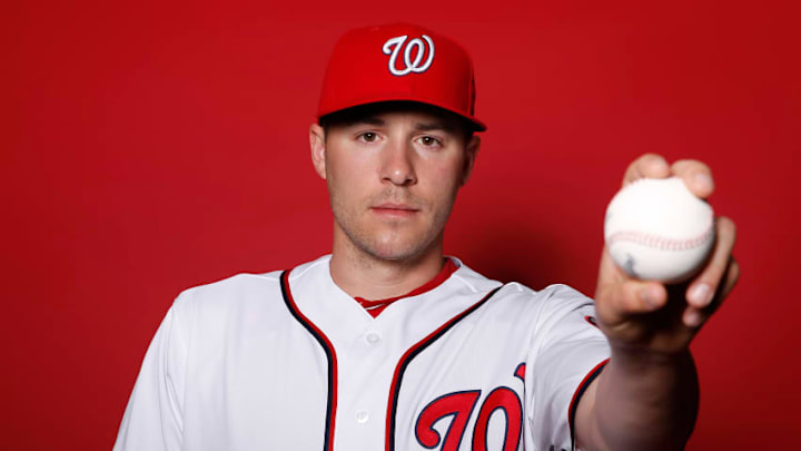 WEST PALM BEACH, FLORIDA - FEBRUARY 22: Patrick Corbin #46 of the Washington Nationals poses for a portrait on Photo Day at FITTEAM Ballpark of The Palm Beaches during on February 22, 2019 in West Palm Beach, Florida. (Photo by Michael Reaves/Getty Images)