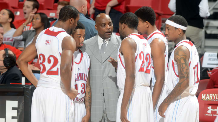 COLLEGE PARK, MD – DECEMBER 29: Head coach Greg Jackson of the Delaware State Hornets (Photo by G Fiume/Maryland Terrapins/Getty Images)