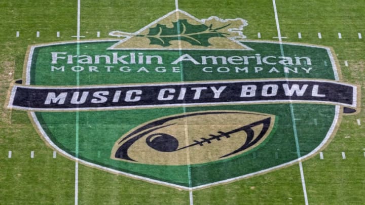 December 30 2015: Bowl game logo painted at center field prior to the start of the Franklin American Mortgage Music City Bowl at Nissan Stadium in Nashville, TN. (Photo by Stephen Furst/Icon Sportswire) (Photo by Stephen Furst/Icon Sportswire/Corbis via Getty Images)