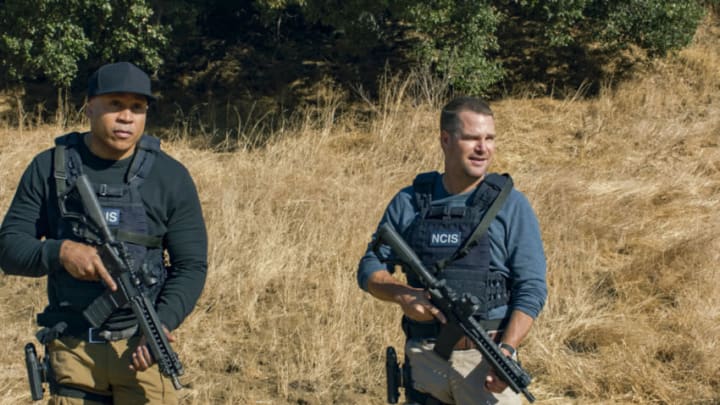 "The Bear" - Pictured: LL COOL J (Special Agent Sam Hanna) and Chris O'Donnell (Special Agent G. Callen). When a Russian bomber goes missing while flying over U.S. soil, Callen and Sam must track it down in the desert and secure its weapons and intel before the Russians on board destroy the plane. Also, Hetty gives Nell a cryptic assignment, on the 12th season premiere of NCIS: LOS ANGELES, Sunday, Nov. 8 (8:30-9:30 PM, ET/8:00-9:00 PM, PT) on the CBS Television Network. Photo: Screen Grab/CBS ©2020 CBS Broadcasting, Inc. All Rights Reserved.