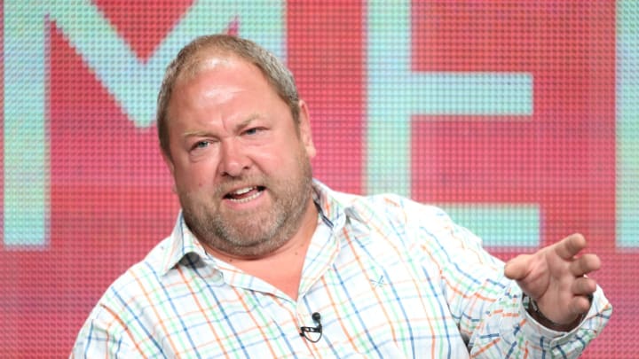 BEVERLY HILLS, CA – JULY 25: Actors Mark Addy speaks onstage at the “Atlantis” panel discussion during the BBC America portion of the 2013 Summer Television Critics Association tour – Day 2 at the Beverly Hilton Hotel on July 25, 2013 in Beverly Hills, California. (Photo by Frederick M. Brown/Getty Images)