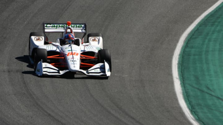 MONTEREY, CALIFORNIA - SEPTEMBER 21: Colton Herta #88 of United States and Capstone Turbine Honda qualifies for the NTT IndyCar Series Firestone Grand Prix of Monterey at WeatherTech Raceway Laguna Seca on September 21, 2019 in Monterey, California. (Photo by Robert Reiners/Getty Images)