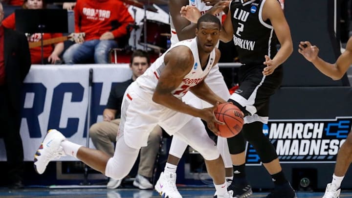 DAYTON, OH - MARCH 13: Ed Polite Jr. #24 of the Radford Highlanders grabs a loose ball during the game against the LIU Brooklyn Blackbirds at UD Arena on March 13, 2018 in Dayton, Ohio. (Photo by Kirk Irwin/Getty Images) DAYTON, OH - MARCH 13: Ed Polite Jr. #24 of the Radford Highlanders grabs a loose ball during the game against the LIU Brooklyn Blackbirds at UD Arena on March 13, 2018 in Dayton, Ohio. (Photo by Kirk Irwin/Getty Images)