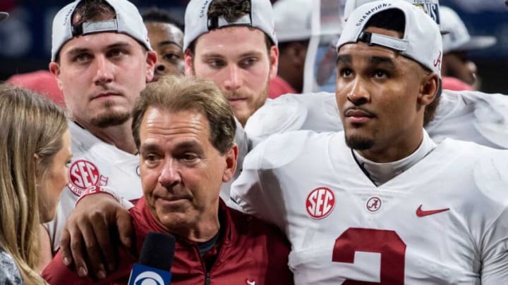 Jalen Hurts and Nick Saban after the SEC Championship Game in December 2018.Syndication Montgomery