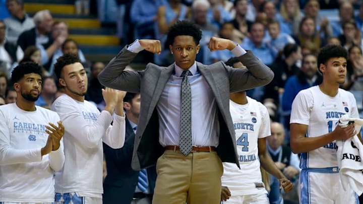 CHAPEL HILL, NORTH CAROLINA – JANUARY 02: Sterling Manley #21 of the North Carolina Tar Heels reacts during the second half of their game against the Harvard Crimson at the Dean Smith Center on January 02, 2019 in Chapel Hill, North Carolina. North Carolina won 77-57. (Photo by Grant Halverson/Getty Images)