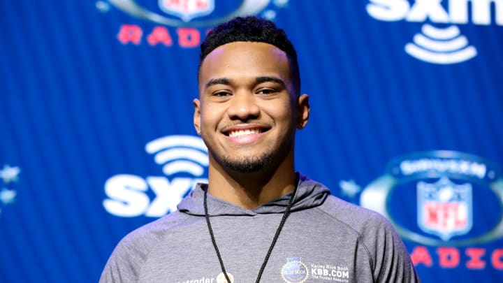 MIAMI, FLORIDA – JANUARY 30: University of Alabama quarterback, Tua Tagovailoa attends day 2 of SiriusXM at Super Bowl LIV on January 30, 2020 in Miami, Florida. (Photo by Cindy Ord/Getty Images for SiriusXM )