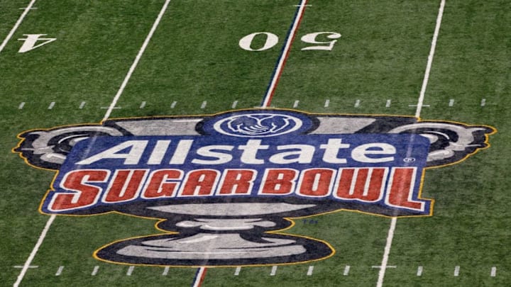 NEW ORLEANS, LA - JANUARY 03: A detail of the Allstate Sugar Bowl logo (Photo by Kevin C. Cox/Getty Images)