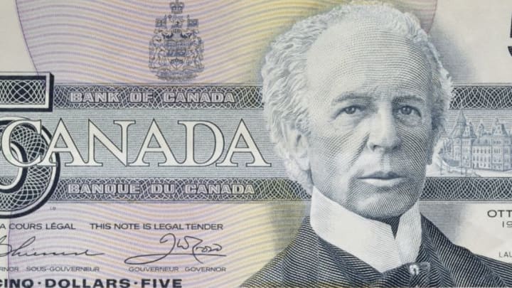 5 dollars banknote, Toronto Raptors (Photo by DeAgostini/Getty Images)