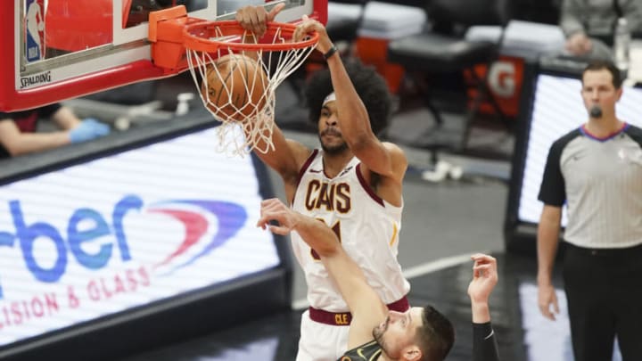 Cleveland Cavaliers big Jarrett Allen dunks the ball. (Photo by Nuccio DiNuzzo/Getty Images)