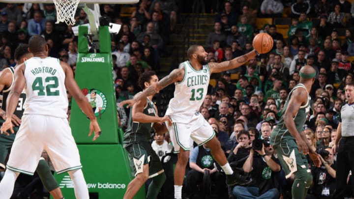 BOSTON, MA - December 4: Marcus Morris #13 of the Boston Celtics calls for the ball against the Milwaukee Bucks on December 4, 2017 at the TD Garden in Boston, Massachusetts. NOTE TO USER: User expressly acknowledges and agrees that, by downloading and or using this photograph, User is consenting to the terms and conditions of the Getty Images License Agreement. Mandatory Copyright Notice: Copyright 2017 NBAE (Photo by Brian Babineau/NBAE via Getty Images)