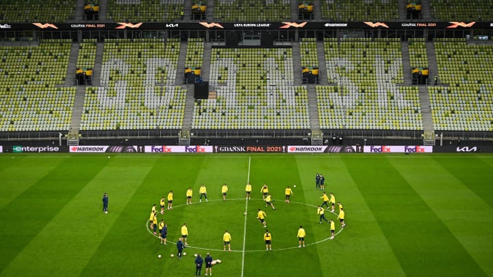 GDANSK, POLAND – MAY 25: General view of stadium during the Villarreal CF training session ahead of the UEFA Europa League Final between Villarreal CF and Manchester United at Gdansk Arena on May 25, 2021 in Gdansk, Poland. (Photo by Lukasz Laskowski/PressFocus/MB Media/Getty Images)