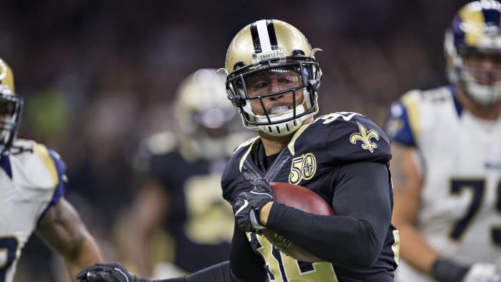 NEW ORLEANS, LA – NOVEMBER 27: Kenny Vaccaro #32 of the New Orleans Saints returns a interception during a game against the Los Angeles Rams at Mercedes-Benz Superdome on November 27, 2016 in New Orleans, Louisiana. The Saints defeated the Rams 49-21. (Photo by Wesley Hitt/Getty Images)