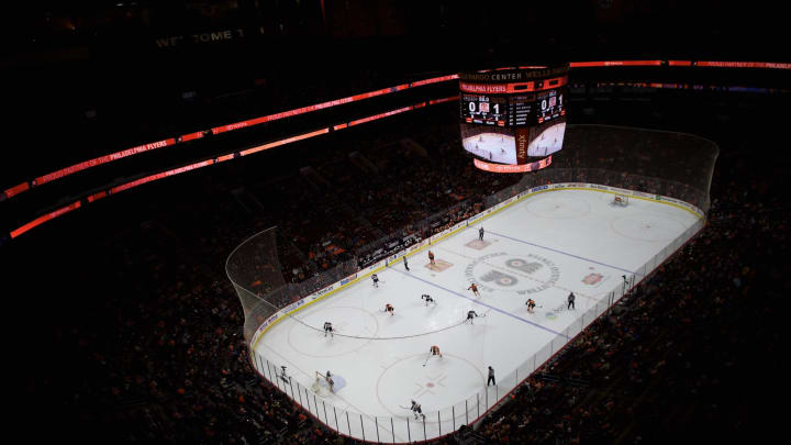 Philadelphia, PA – The Philadelphia Flyers host the St. Louis Blues at the Wells Fargo Center. (Photo by Mark Makela/Corbis via Getty Images)