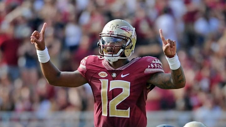 Oct 15, 2016; Tallahassee, FL, USA; Florida State Seminoles quarterback Deondre Francois (12) during the game against the Wake Forest Demon Deacons at Doak Campbell Stadium. Mandatory Credit: Melina Vastola-USA TODAY Sports