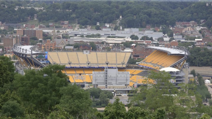 Aug 13, 2022; Pittsburgh, Pennsylvania, USA; General view of the stadium before the Pittsburgh Steelers host the Seattle Seahawks in the NFL pre-season kick-off at Acrisure Stadium. Mandatory Credit: Charles LeClaire-USA TODAY Sports