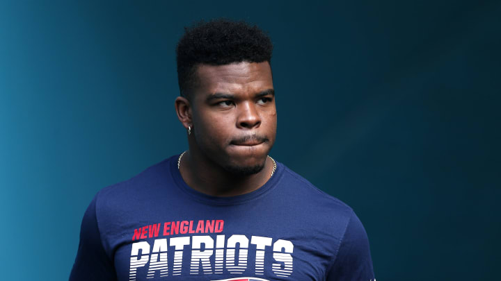 New England Patriots running back Damien Harris (Photo by Michael Reaves/Getty Images)