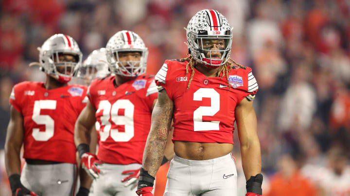 GLENDALE, ARIZONA – DECEMBER 28: Chase Young #2 of the Ohio State Buckeyes looks on against the Clemson Tigers in the first half during the College Football Playoff Semifinal at the PlayStation Fiesta Bowl at State Farm Stadium on December 28, 2019 in Glendale, Arizona. (Photo by Christian Petersen/Getty Images)