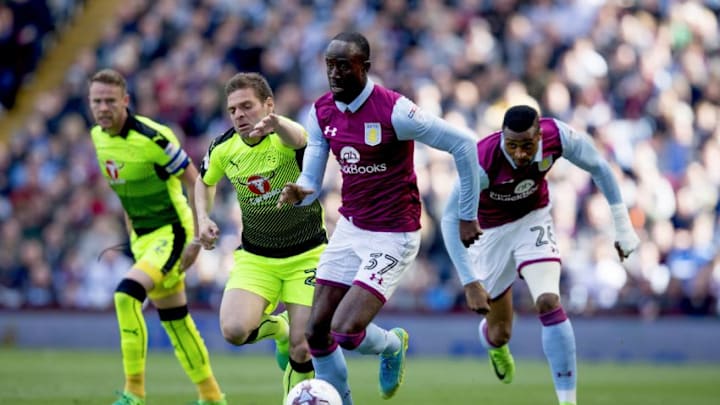 BIRMINGHAM, ENGLAND - APRIL 15: Albert Adomah of Aston Villa during the Sky Bet Championship match between Aston Villa and Reading at Villa Park on April 15, 2017 in Birmingham, England. (Photo by Neville Williams/Aston Villa FC via Getty Images)