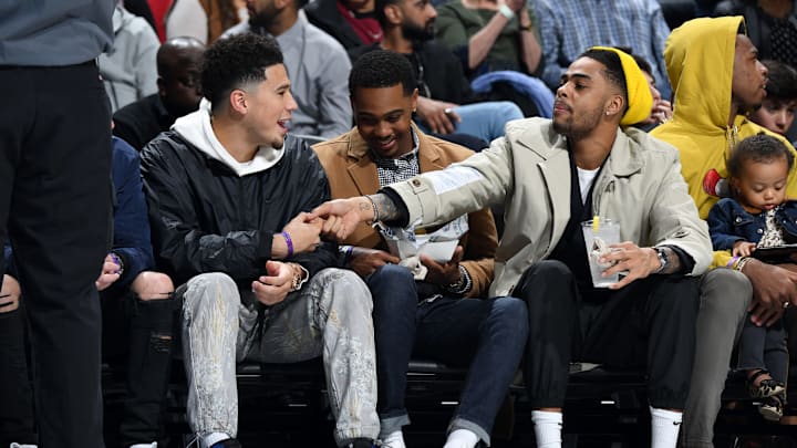 D’Angelo Russell Devin Booker Phoenix Suns (Photo by Andrew D. Bernstein/NBAE via Getty Images)