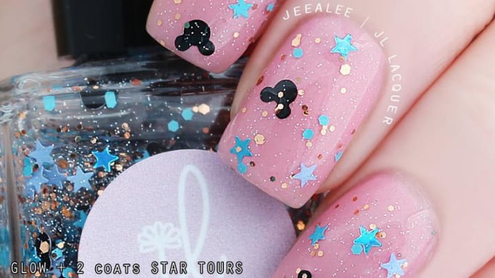 Star Tours - Disneyland Inspired Holographic, Pastel Glitter Topper Nail Polish - JLLacquer