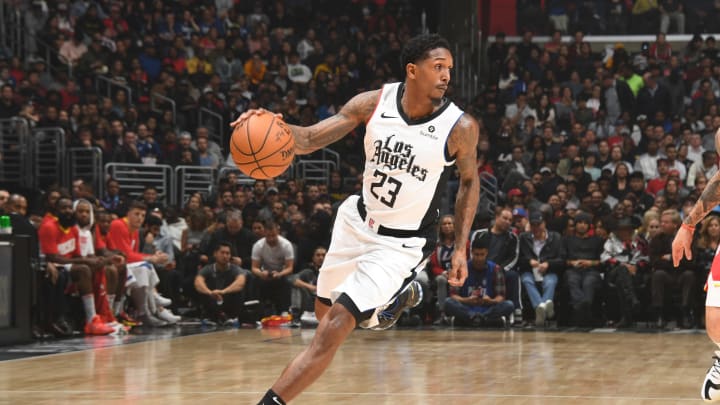 LOS ANGELES, CA – NOVEMBER 22: Lou Williams #23 of the LA Clippers handles the ball against the Houston Rockets on November 22, 2019, at STAPLES Center in Los Angeles, California. (Photo by Andrew D. Bernstein/NBAE via Getty Images)