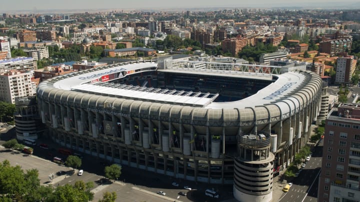 MADRID, SPAIN – SEPTEMBER 12: (FILE) An exterior view of Real Madrid ‘s Santiago Bernabeu stadium on September 12, 2013. The European Union has opened a probe into whether Real Madrid, FC Barcelona and 5 other Spanish clubs have recieved unfair preferential treatment from government and public administrations. (Photo by Denis Doyle/Getty Images)
