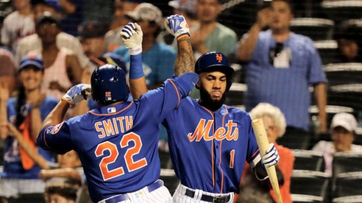 NEW YORK, NY - AUGUST 19: Dominic Smith and Amed Rosario (Photo by Elsa/Getty Images)