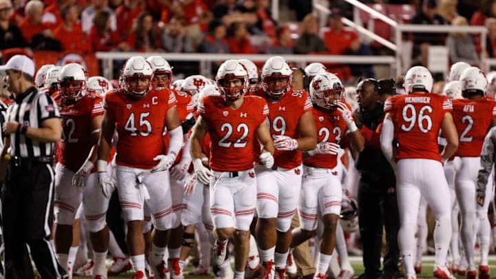 SALT LAKE CITY, UT - OCTOBER 7: The Utah Utes run into the field during the first half of an college football game against the Stanford Cardinal on October 7, 2017 at Rice Eccles Stadium in Salt Lake City, Utah. (Photo by George Frey/Getty Images)