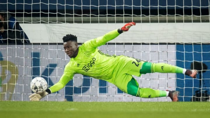Ajax goalkeeper Andre Onana save during the Dutch Eredivisie match between sc Heerenveen and Ajax Amsterdam at Abe Lenstra Stadium on March 07, 2020 in Heerenveen, The Netherlands(Photo by ANP Sport via Getty Images)