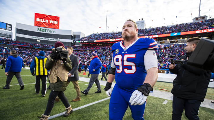 ORCHARD PARK, NY – DECEMBER 30: Kyle Williams #95 of the Buffalo Bills walks on the field after the game against the Miami Dolphins at New Era Field on December 30, 2018 in Orchard Park, New York. Buffalo defeats Miami 42-17. (Photo by Brett Carlsen/Getty Images)