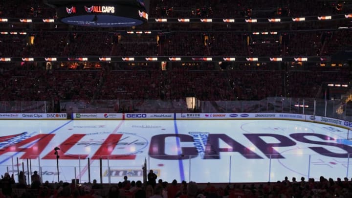 WASHINGTON, DC - APRIL 24: A general view of the Capital One Arena in Washington, D.C. on April 24, 2019 prior to the start the first round of the Stanley Cup Playoffs game between the Carolina Hurricanes and the Washington Capitals. (Photo by Mark Goldman/Icon Sportswire via Getty Images)