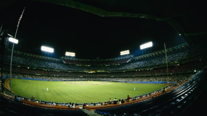 LOS ANGELES - CIRCA 1985: A general view of the field of Dodgers Stadium circa 1985 in Los Angeles, California. (Photo by Mike Powell/Getty Images)