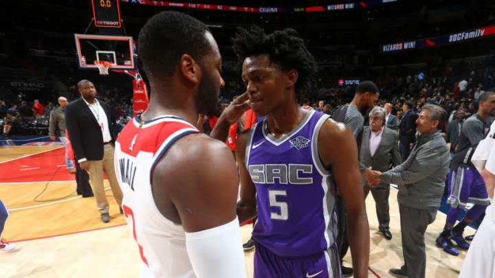 Washington Wizards John Wall and Sacramento Kings De'Aaron Fox (Photo by Ned Dishman/NBAE via Getty Images)