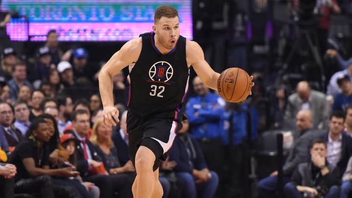 Feb 6, 2017; Toronto, Ontario, CAN; Los Angeles Clippers forward Blake Griffin (32) dribbles the ball against the Toronto Raptors at Air Canada Centre. The Raptors won 118-109. Mandatory Credit: Dan Hamilton-USA TODAY Sports