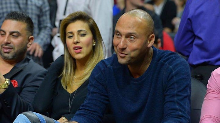 Nov 19, 2015; Los Angeles, CA, USA; Baseball player Derek Jeter attends the game between the Los Angeles Clippers and the Golden State Warriors at Staples Center. Mandatory Credit: Jayne Kamin-Oncea-USA TODAY Sports