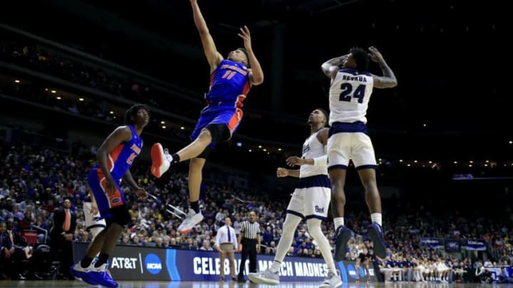 DES MOINES, IOWA - MARCH 21: Keyontae Johnson #11 of the Florida Gators attempts a shot against Jordan Caroline #24 of the Nevada Wolf Pack in the second half during the first round of the 2019 NCAA Men's Basketball Tournament at Wells Fargo Arena on March 21, 2019 in Des Moines, Iowa. (Photo by Jamie Squire/Getty Images)